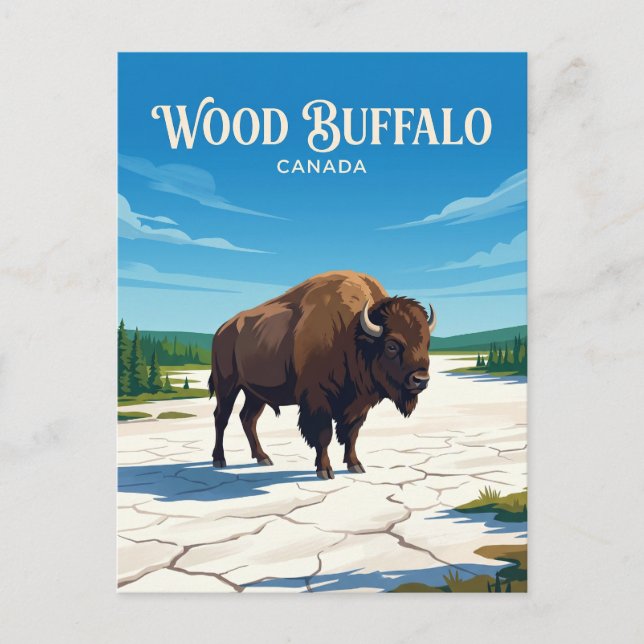 Postal Parque Nacional Wood Buffalo Canadá (Anverso)