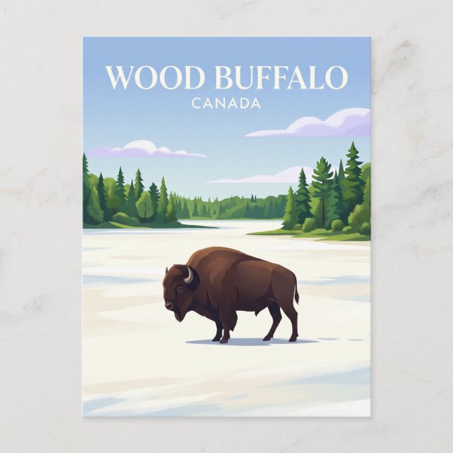 Postal Parque Nacional Wood Buffalo Canadá (Anverso)