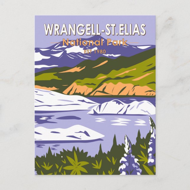 Postal Parque Nacional Wrangell St Elias Lago Nizina Alas (Anverso)
