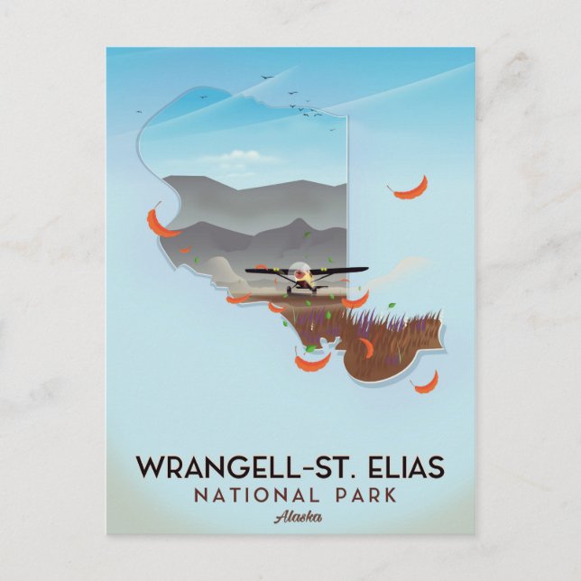 Postal Parque nacional Wrangell-St. Elias poster Alaska (Anverso)