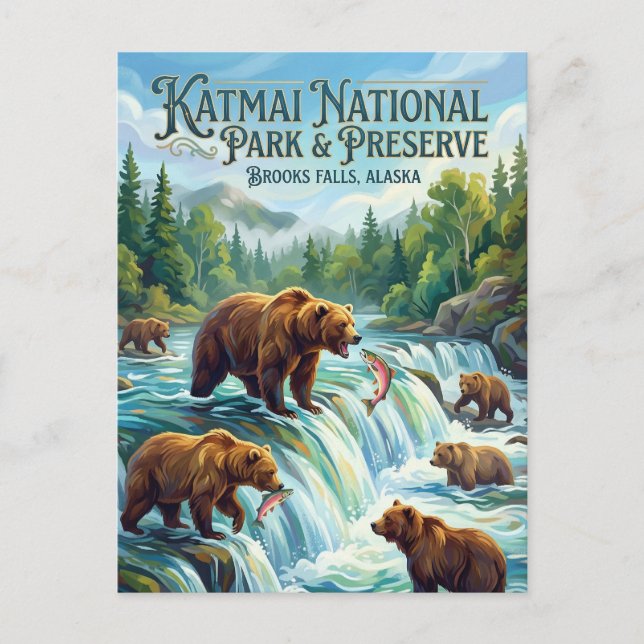 Postal Parque Nacional y Reserva Katmai EE. UU. (Anverso)