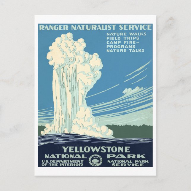 Postal Parque nacional Yellowstone (Anverso)