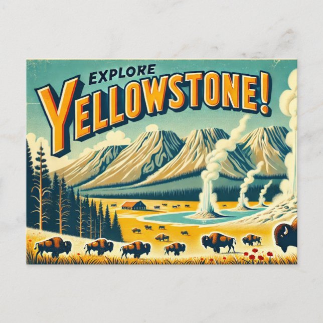 Postal Parque nacional Yellowstone (Anverso)