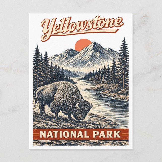 Postal Parque Nacional Yellowstone - Bisonte (Anverso)