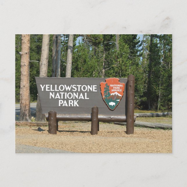 Postal Parque Nacional Yellowstone, cartel, Wyoming, EE. (Anverso)