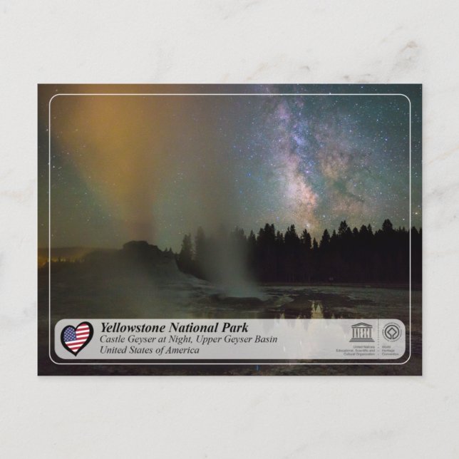 Postal Parque nacional Yellowstone - Castle Geyser (Anverso)
