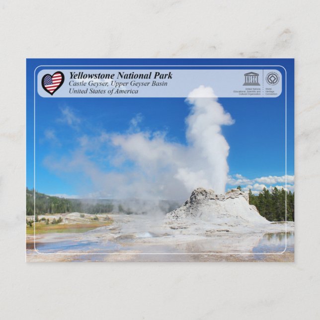 Postal Parque nacional Yellowstone - Castle Geyser (Anverso)