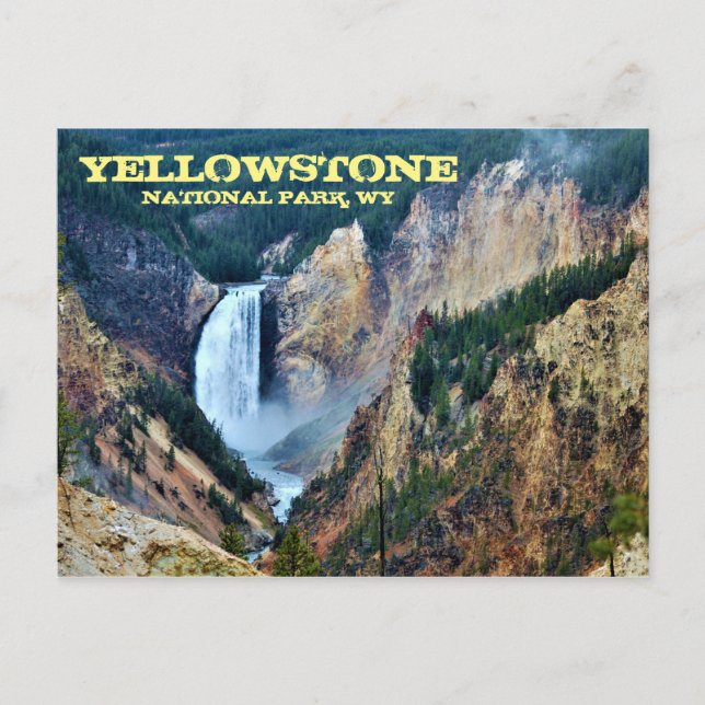 Postal Parque nacional Yellowstone, Cataratas Inferiores (Anverso)