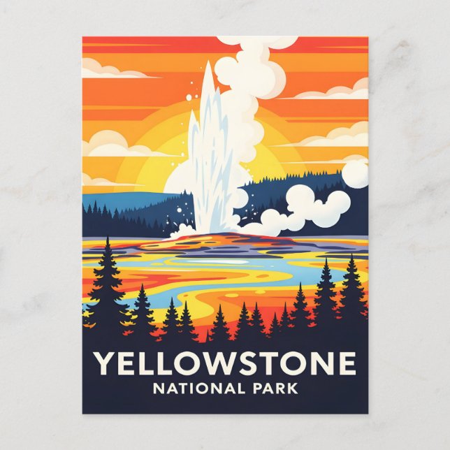 Postal Parque Nacional Yellowstone – Géiser Vibrante (Anverso)
