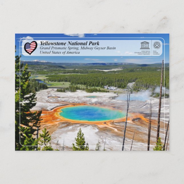 Postal Parque nacional Yellowstone - Gran Primavera Prima (Anverso)