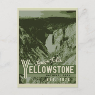 Postal Parque nacional Yellowstone Lower Falls Postcard
