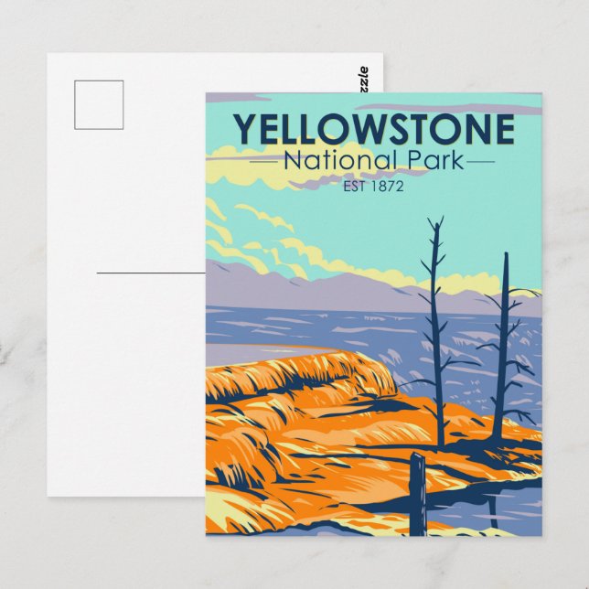 Postal Parque nacional Yellowstone Mammoth Hot Springs (Anverso / Reverso)