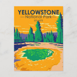 Postal Parque nacional Yellowstone Moral Glory Pool Retro