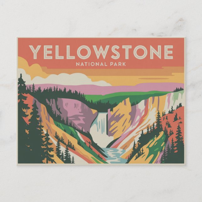 Postal Parque nacional Yellowstone Postcard Retro (Anverso)