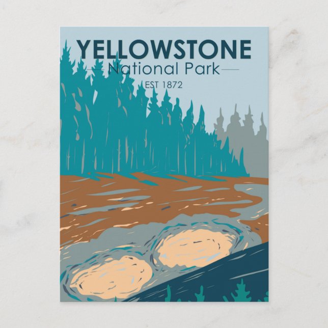 Postal Parque nacional Yellowstone Vintage (Anverso)