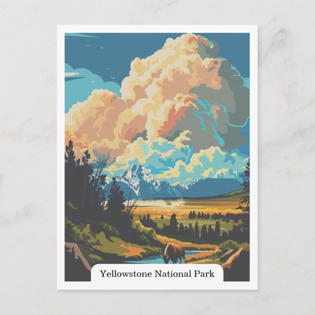 Postal Parque nacional Yellowstone, Wyoming EE.UU. (Anverso)