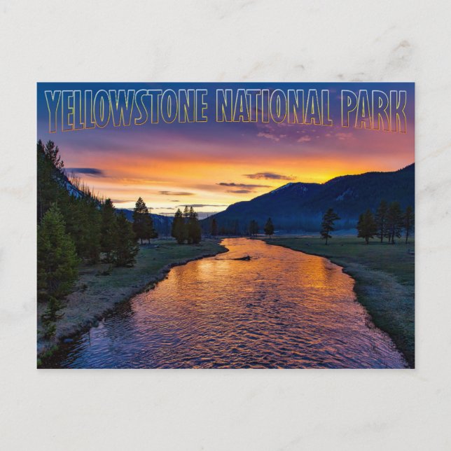 Postal Parque nacional Yellowstone Wyoming en el Sunset S (Anverso)