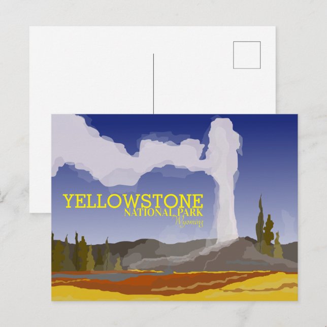 Postal Parque Nacional Yellowstone, Wyoming Geyser (Anverso / Reverso)