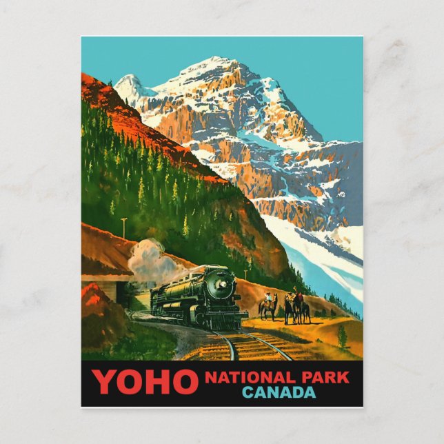 Postal Parque Nacional Yoho, Canadá. Ferrocarril de tren  (Anverso)