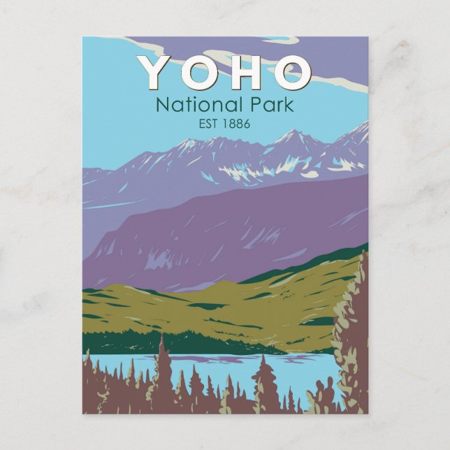Postal Parque nacional Yoho Canadá Viajes de arte (Anverso)