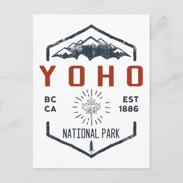 Postal Parque nacional Yoho Canada Vintage (Anverso)