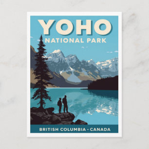 Postal Parque Nacional Yoho Columbia Británica Viaje Vint