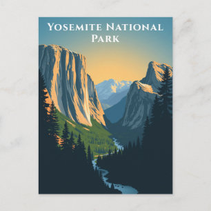 Postal Parque nacional Yosemite, California, paisaje de v