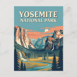 Postal Parque Nacional Yosemite California Viaje Vintage