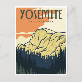 Postal Parque nacional Yosemite de retro Media Dome Calif