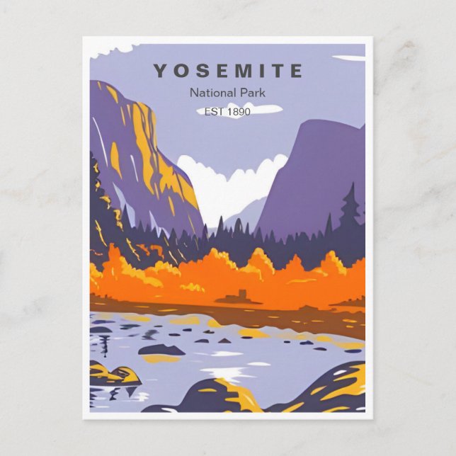 Postal Parque nacional Yosemite de retro Media Dome Calif (Anverso)