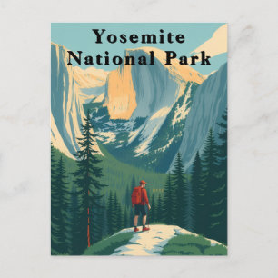 Postal Parque Nacional Yosemite EE. UU. Senderista