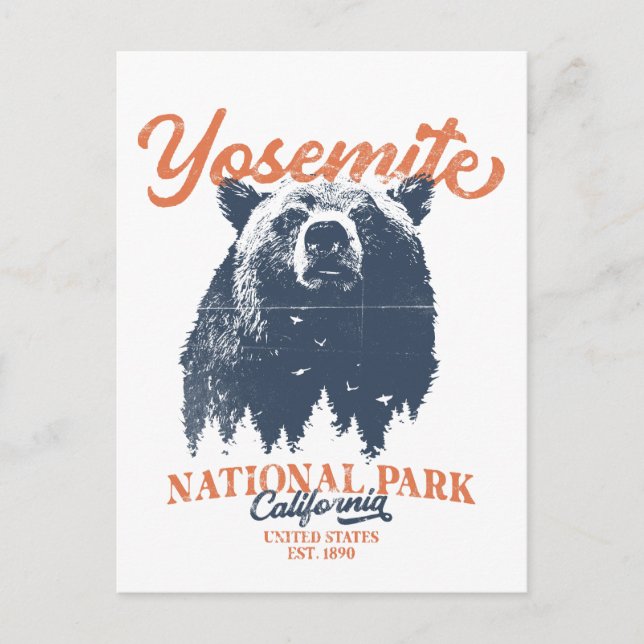 Postal Parque nacional Yosemite Grizzly Bear California (Anverso)