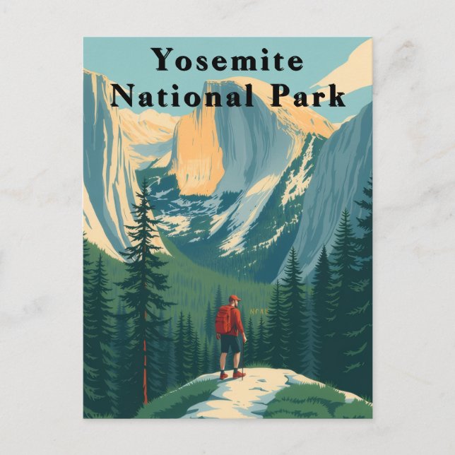 Postal Parque nacional Yosemite Hiker Estados Unidos (Anverso)