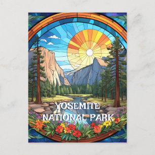 Postal Parque nacional Yosemite Mosaico de Vidrio Manchad