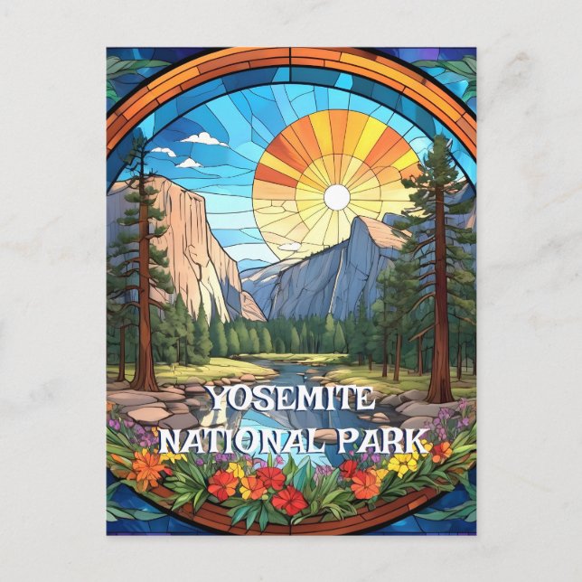Postal Parque nacional Yosemite Mosaico de Vidrio Manchad (Anverso)