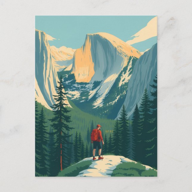 Postal Parque nacional Yosemite Retro USA (Anverso)