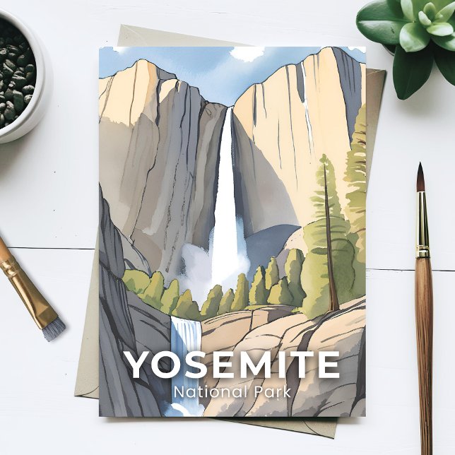 Postal Parque nacional Yosemite | Viaje de acuarela (Subido por el creador)