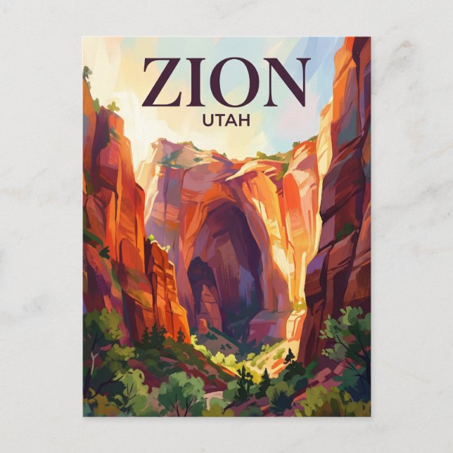 Postal Parque Nacional Zion EE. UU. (Anverso)