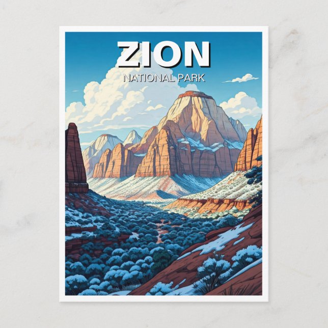 Postal Parque nacional Zion Invierno de Utah (Anverso)