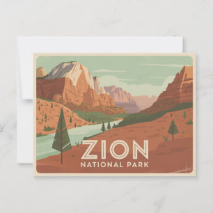 Postal Parque nacional Zion Postcard Retro