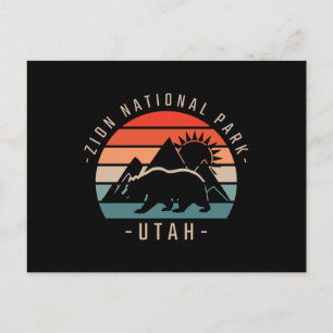 Postal Parque nacional Zion Retro