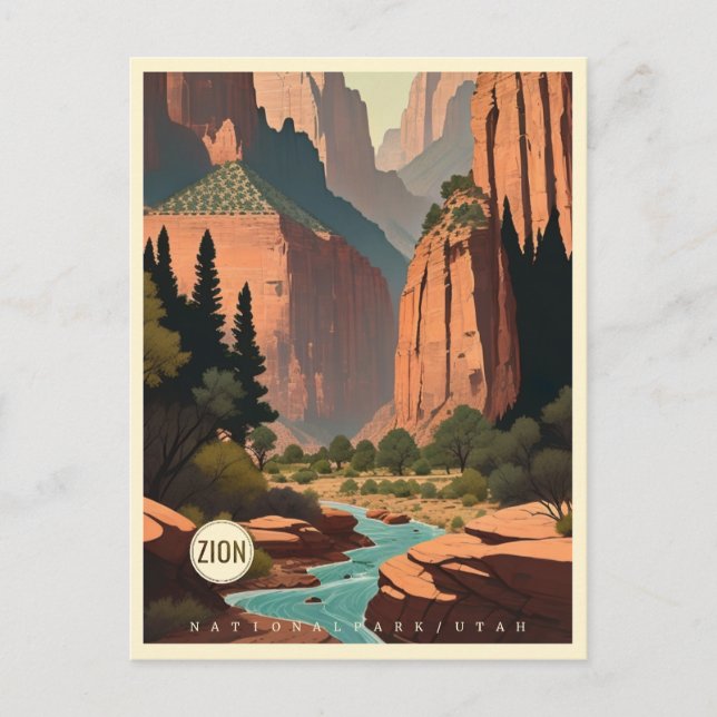 Postal Parque nacional Zion Utah (Anverso)
