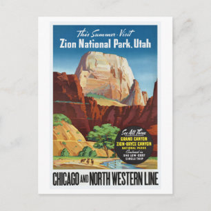 Postal Parque Nacional Zion, Utah America Travel