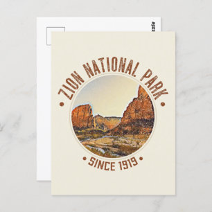Postal Parque nacional Zion Utah Estados Unidos con probl