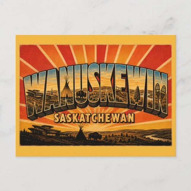 Postal Parque patrimonial Wanuskewin Indígenas de Saskatc (Anverso)