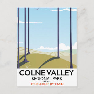Postal Parque regional del valle de Colne cartel ferrovia