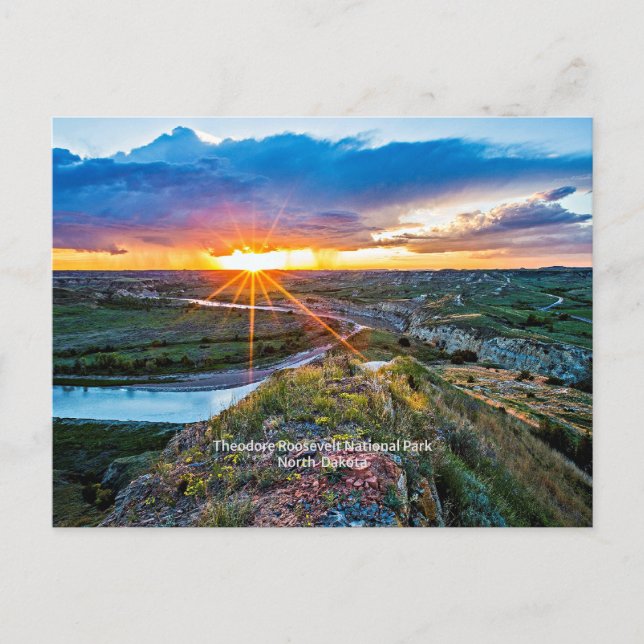 Postal Parque Theodore Roosevelt de Dakota del Norte (Anverso)