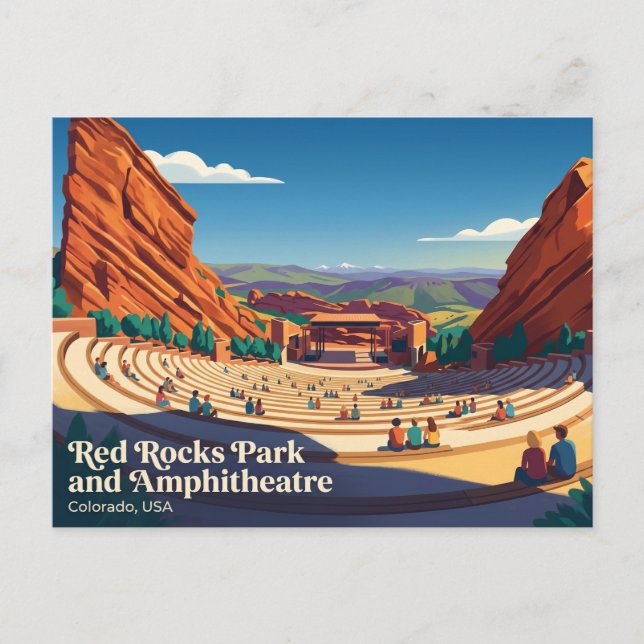 Postal Parque y anfiteatro Red Rocks USA (Anverso)