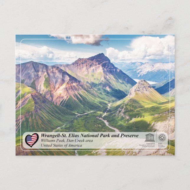 Postal Parque y preservación nacional Wrangell-St. Elias (Anverso)