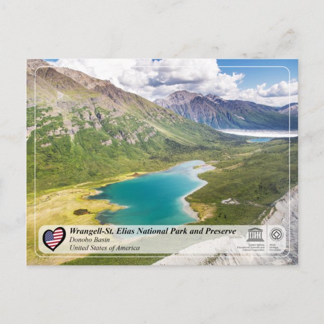 Postal Parque y preservación nacional Wrangell-St. Elias (Anverso)